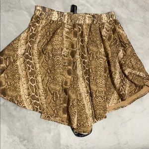 Tall Brown Snake Skin Floaty Shorts